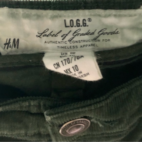 H&M Hunter Green Corduroy Pants AB28 - Picture 3 of 3